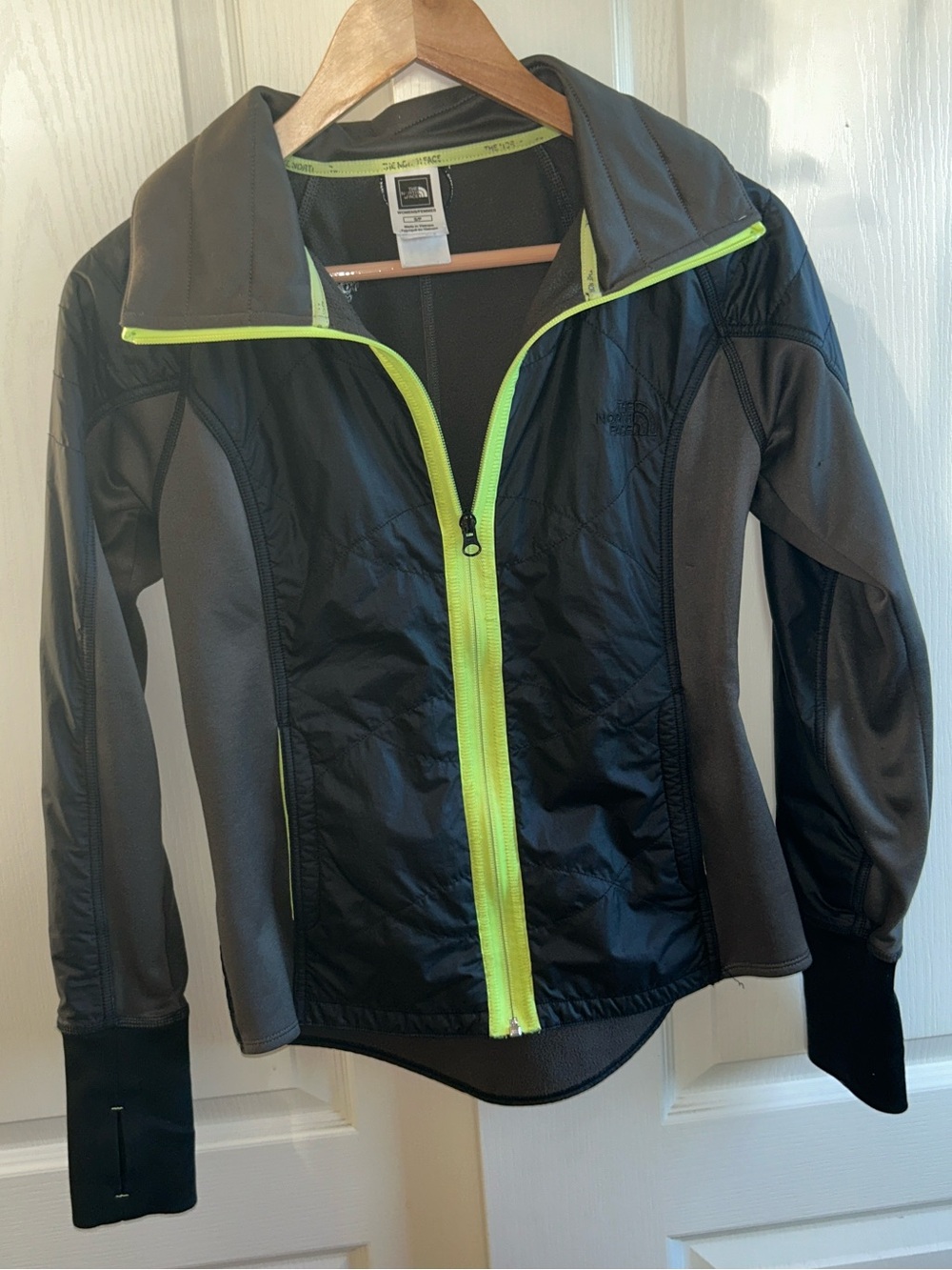 The North Face Black Jacket with Neon Yellow Trim